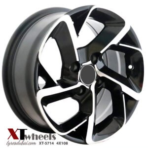 15 inch machined-face black Peugeot wheels