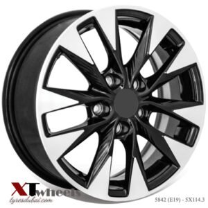 16", 17" and 18" machined face matte black alloy wheels for Nissan Sentra cars