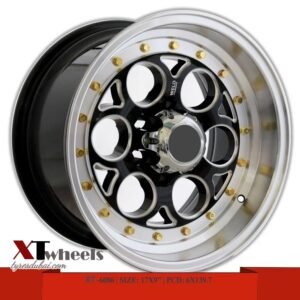 17" machined-face black wheel with milled spoke for Nissan VETC, Patrol, GMC Sierra, Silverado, Prado, Toyota Hilux and Prado