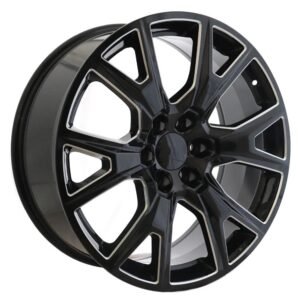 22" black milling GMC Yukon and Sierra alloy wheels