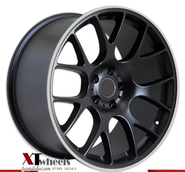 9" matte black / polish lip alloy wheel for Mustang in Dubai, Camry rim in UAE, Toyota rim in Sharjah, Lancer wheel in Abu Dhabi and Avalon rim in UAE