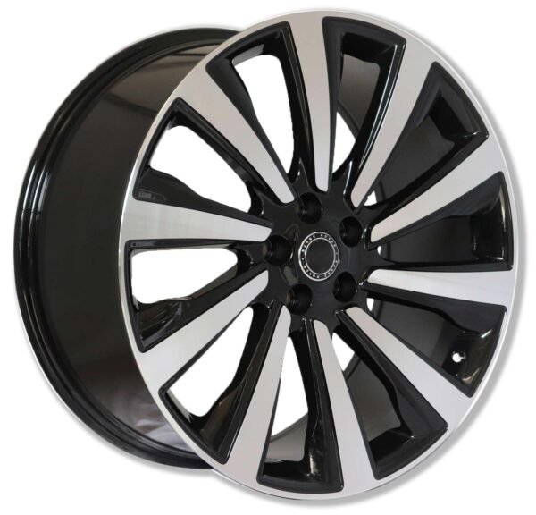 22" matte dark gray and matte black Land Rover alloy wheels