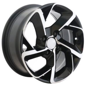 15 inch machined-face black Peugeot wheels