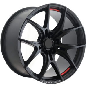 20 inch dark hyper black and titanium color Ford Mustang and Nissan GT-R rims