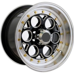 17" machined-face black wheel with milled spoke for Nissan VETC, Patrol, GMC Sierra, Silverado, Prado, Toyota Hilux and Prado