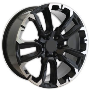 22" machined-face black Chevrolet Tahoe and Silverado alloy wheel in Dubai, Silverado and Tahoe rim