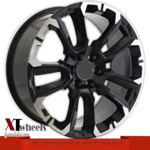 22" machined-face black Chevrolet Tahoe and Silverado alloy wheel