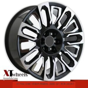 22" Chrome on black GMC Yukon alloy wheels