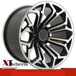 22" machined-face matte black alloy wheels for Prado, Hilux, FJ Cruiser, Tahoe, Silverado, Sierra, Yukon, F150 and Nissan Patrol