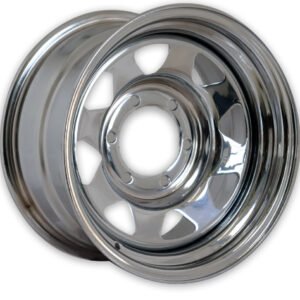 15" & 16" steel chrome and white with red line wheels for Nissan Patrol VTC