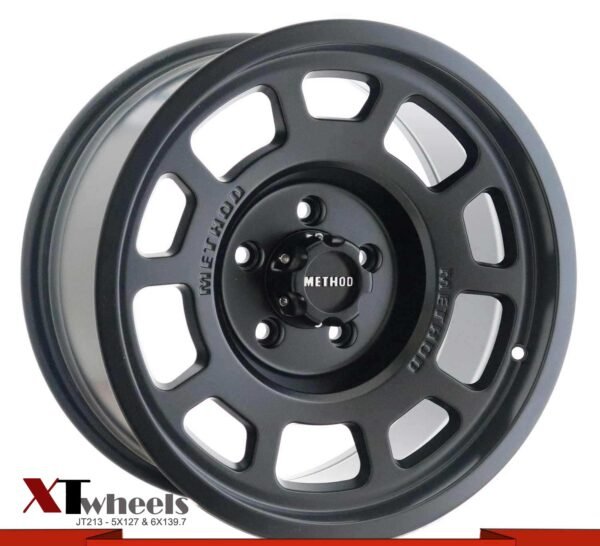 16 & 17 inch matte black METHOD JEEP WRANGLER, NISSAN PATROL VTC, PATROL PLATINUM, GMC SIERRA, CHEVROLET SILVERADO, TOYOTA HILUX, TOYOTA FJ CRUISER, TOYOTA PRADO, NEW LAND CRUISER 22+ AND MITSUBISHI PAJERO ALLOY WHEELS