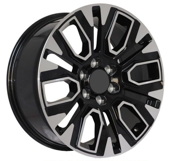 20" machined face black GMC wheels