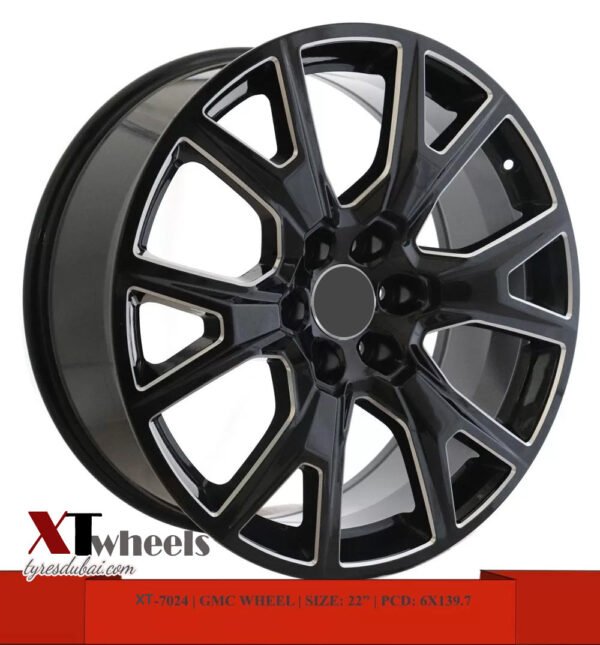 22" black milling GMC Yukon and Sierra alloy wheels