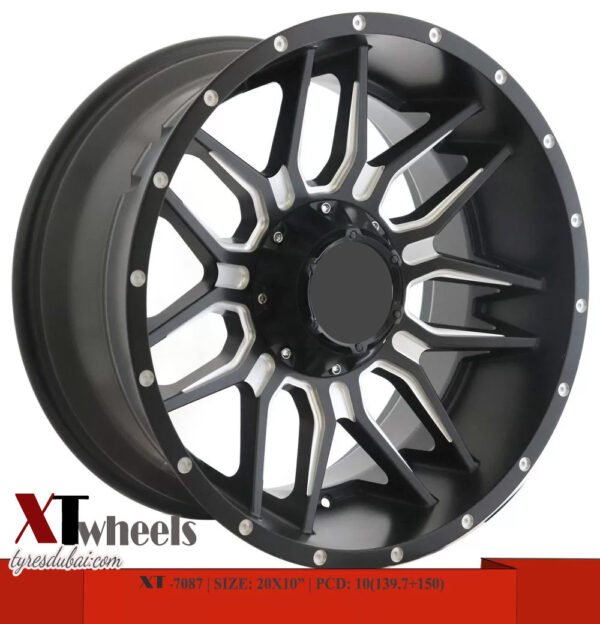 20" matte black with milled spoke Toyota Land Cruiser, Lexus LX570, and Ram alloy wheel