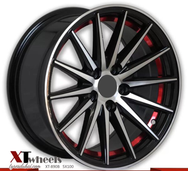 15" matte black with red line Toyota Corolla alloy wheel