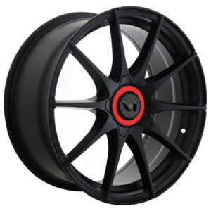 Matte black 18" Toyota Camry, Honda Accord, Honda Civic and Mitsubishi Lancer alloy wheels.