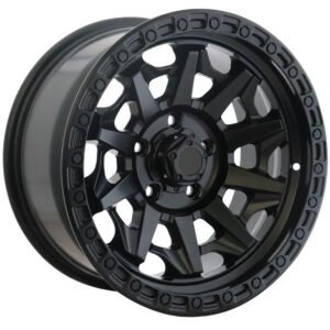 17 inch matte black Jeep Wrangler alloy wheel