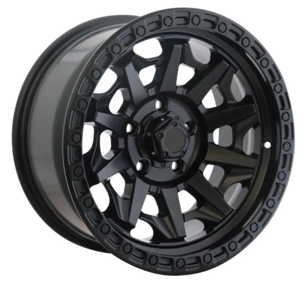 17 inch matte black Jeep Wrangler alloy wheel