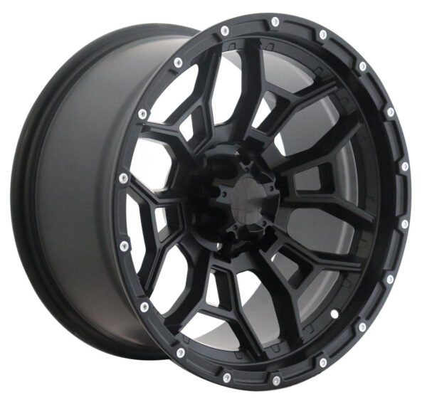 17 inch matte black Jeep Wrangler alloy wheel