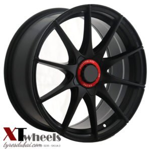 18" matte black with red caps alloy wheels for Toyota Camry, Lexus IS, Lexus GS, Mitsubishi Lancer, Toyota Camry, Honda Accord and Honda Civic