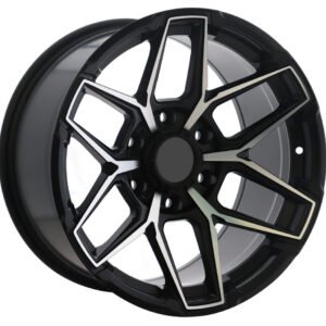 17" machined face matte black alloy wheels for Nissan Y61 VTC, Toyota Hilux, Toyota FJ Cruiser, and Toyota Tacoma