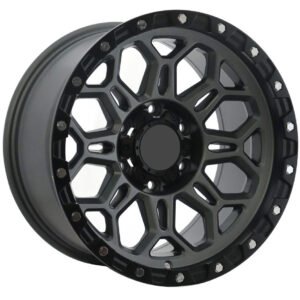 17" matte gray with matte black lips alloy wheels for Toyota Tacoma, GMC Sierra, FJ Cruiser and Nissan VTC Y61