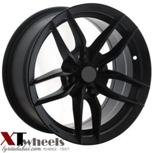 15" matte black alloy wheel for Peugeot cars