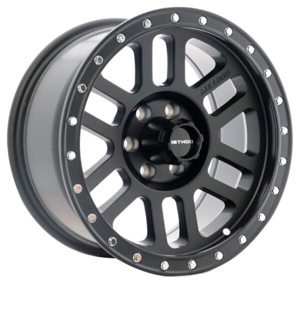 16" matte matte black and 16" matte gray with matte black lip Method alloy wheels for Nissan Xterra and Nissan Navara