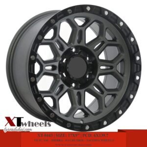 17" matte gray with matte black lips alloy wheels for Toyota Tacoma, GMC Sierra, FJ Cruiser and Nissan VETC Y61