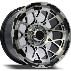 17" machined face black alloy wheels for JEEP Wrangler, Grand Cherokee, Gladiator, and Dodge Durango