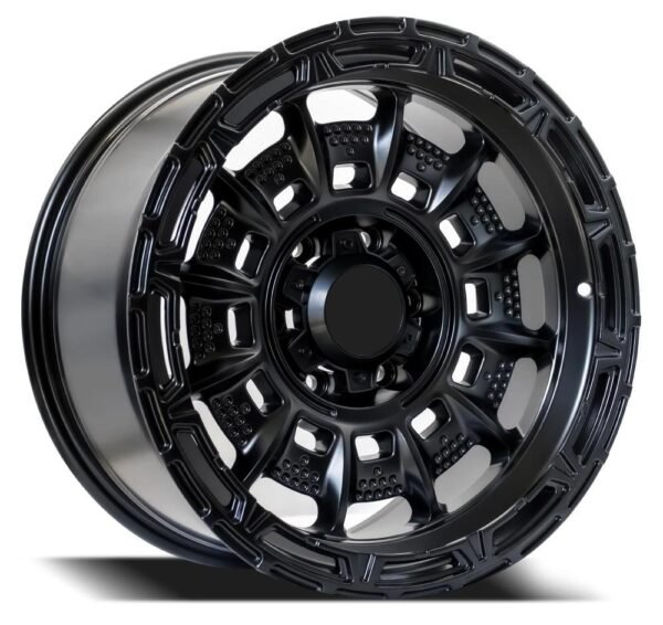 18" matte black Nissan VTC, GMC Sierra, Chevy Silverado, FJ Cruiser, or Toyota Prado alloy wheels