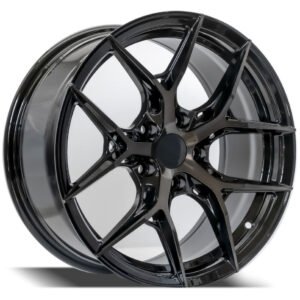 17 inch black machined face black coating alloy wheels for Civic, Lancer, Camry, and Accord