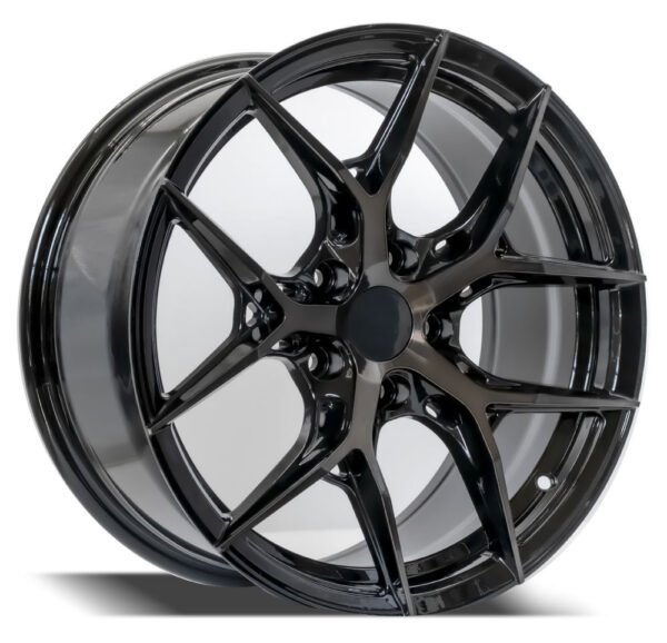 17 inch black machined face black coating alloy wheels for Civic, Lancer, Camry, and Accord