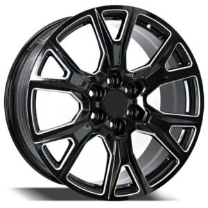 Cadillac Escalade 22" milling glossy black alloy wheels