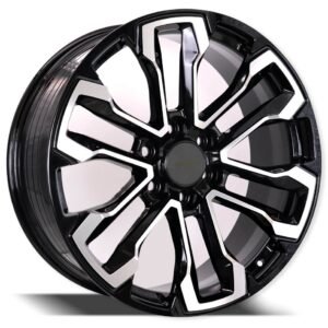 GMC Yukon, Cadillac Escalade, Chevrolet Tahoe 22" machined black alloy wheels