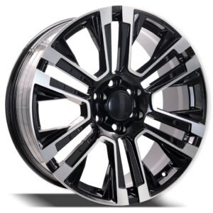 22-Inch Machined Black Alloy Wheels for GMC Yukon, Cadillac Escalade, and Chevrolet Tahoe SUV Cars