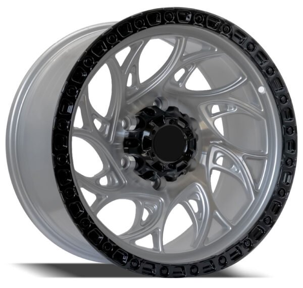 17" machined silver alloy wheels for Sierra, Silverado, Nissan VTC, Toyota Prado, and FJ Cruiser