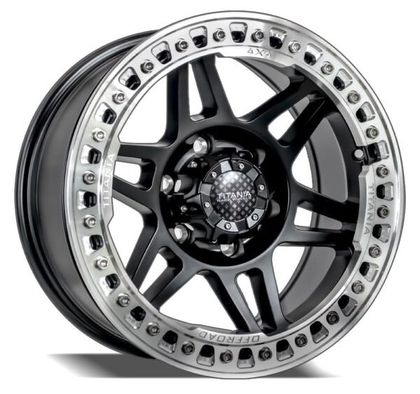 VTC, GMC, Silverado, Hilux, FJ, Prado, Land Cruiser, or Pajero with these 17-inch matte black beadlock alloy wheels