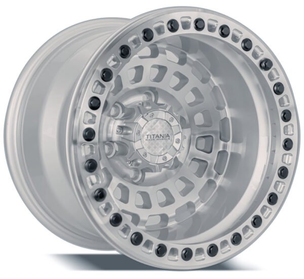 16" machined silver Titania Beadlock Wheels for all cars with 6-lug wheels