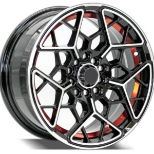 Corolla, Camry, Sentra and Altima 15" machined black with red line alloy wheels