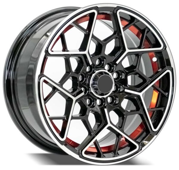 Corolla, Camry, Sentra and Altima 15" machined black with red line alloy wheels