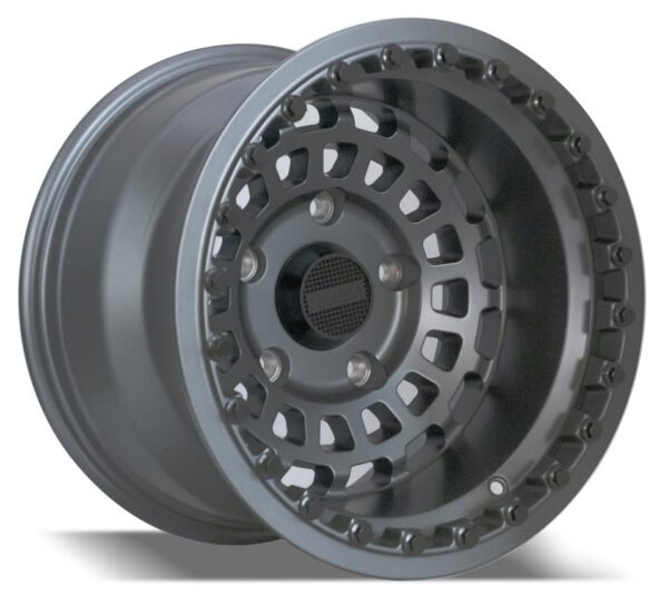 16" dark matte gray Titania Wheels for older Toyota Land Cruiser