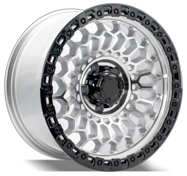 Toyota Land Cruiser 17" machined face silver with black lip alloy wheels