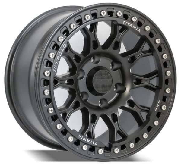 17" Matte black original Titania Beadlock Wheels for Toyota Prado, FJ Cruiser and GMC cars