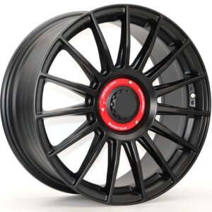 18" matte black with red center cap for Mercedes, BMW, Tesla, Honda, Toyota and Lexus