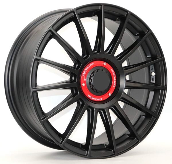 18" matte black with red center cap for Mercedes, BMW, Tesla, Honda, Toyota and Lexus