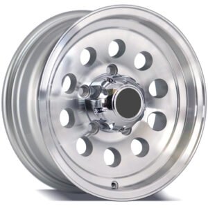 15-inch machined alloy wheels in a striking silver color