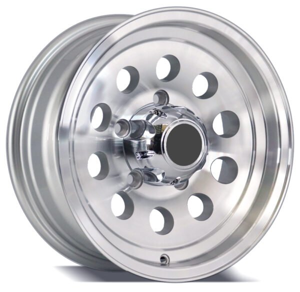 15-inch machined alloy wheels in a striking silver color